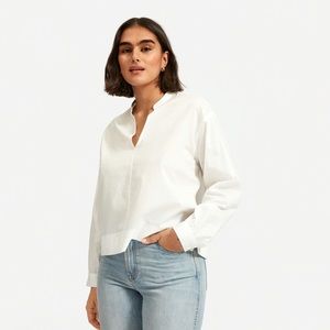 Everlane White Linen-Like White Blouse